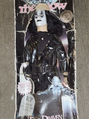 Spencer's 2001 The Crow Eric Draven Movie Doll in Black Trench Coat
